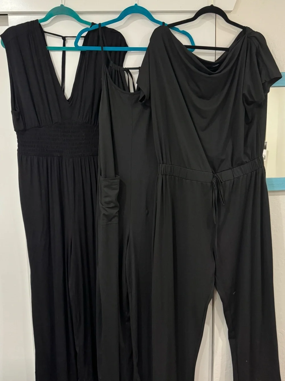 Women’s Black Jumpsuit - Sleek Draped Neckline